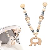 FENYW Kinderwagenkette Holz Baby, Kinderwagenkette aus Holz, Home Kinderwagenkette, Kinderwagen Kette für Babys, Kinderwagenkette Junge Mädchen, Kinderwagen Spielzeug für Babys ab 0+ Monaten