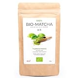 IIDA® Bio Matcha Pulver aus Japan - 100g Matcha Tee im wiederverschließbaren Beutel - Ideal für Matcha Latte, Smoothies, Müsli, sowie zum Backen und Kochen