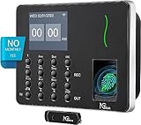 NGTeco Zeiterfassung für kleinbetriebe Biometrische Fingerabdruck-Stempeluhr Maschine Zeituhr Recorder Mitarbeiter Check-in Time Clock W3