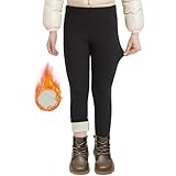 AMIYOYO Thermoleggings Mädchen Gefütterte Leggings mit Fleece Winter Lange Thermohose Kinder Verdickte Warme Thermounterwäsche Blickdicht Elastisch