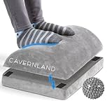 Cavernland Fußstütze Schreibtisch mit Massageball- Höhenverstellbar und rutschfest - Ergonomische Fußablage für Büro, Home-Office und Gaming Zimmer - Footrest/Fußbank/Fusshocker/Massageball, Grau