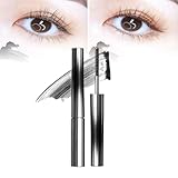 Washable Metal Mascara - Iron Wand Mascara, Bristleless Metal Mascara Brush, 3D Curling Eyelash Iron Mascara, Curling Iron Mascara, Waterproof Long Lasting and Smudge Free (Black, 2g)