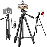 Handy Stativ für Smartphone, 144,8 cm (57 Zoll) handystativhalter, mit Fernauslöser für Smartphone, iPhone, DSLR-Kamera, GoPro, Live-Streaming, Belastung von 3 kg