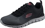 Skechers Herren Track Ripkent Sneaker, Black Mesh Charcoal Trim, 43 EU