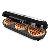 ADE XXL Waffeleisen belgische Waffel | für 3 runde Waffeln gleichzeitig | 1.200 Watt Power | Antihaftbeschichtung | perfekt für Kindergeburtstag & Familienfeiern