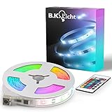 B.K.Licht I USB LED Strip 3 m I Lichtleiste I LED Leiste I RGB LED Streifen I Strips I Band mit Farbwechsel I Lichterkette bunt I Stripes mit Fernbedienung I Lichtband selbstklebend