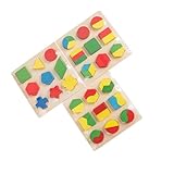 DIKACA 1 Satz 3St Formerkennungsspielzeug für Kinder Geometrischer passender Baustein Lernspielzeug aus Holz Spielzeug mit geometrischen Blöcken Lernspielzeug für Kinder Bambus