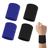 WHYCNJL 2 Paare Elastische Schweissband, Sports Schweißbänder, Fitness Arm Sport Wristbands für Männer, Frauen, Herren, Damen, Fußball, Basketball, Tennis, Gymnastik