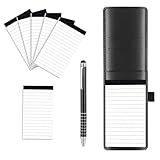 XDGBGFN 8 Stücke Notizblock Set Notizbuch a7 Mehrkartentasche PU-Leder Mini Notizblock mit Stift und Auswechselbares Innenseitenpapier für Büro, Studium, Schreiben und Notizen Machen