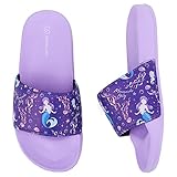 WateLves Badelatschen Kinder Sommer Hausschuhe Badeschlappen Jungen Mädchen Rutschfeste Dusch Badeschuhe Strand Sandalen(Lila Meerjungfrau 30/31EU)