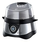 Russell Hobbs Eierkocher [Testsieger, 1-7 gekochte od. 3 gedämpfte Eier auf den Punkt genau] Edelstahl (inkl. Dampfgarer-Einsatz, automatische Abschaltung, Signalton, BPA-frei, Messbecher) 14048-56