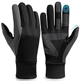 OZERO Herren Wasserdicht Thermohandschuhe, Touchscreen Winterhandschuhe Fahrhandschuhe Fahrradhandschuhe Laufhandschuhe (L)