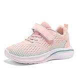 Qciplr Turnschuhe Mädchen Sportschuhe Mädchen Turnschuhe Jungen Laufschuhe Mesh Atmungsaktiv Hallenschuhe Kinder Tennisschuhe Leicht Outdoor Fitness Sneaker Rosa 33EU