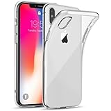 Oprimio Kristallklar Hülle für iPhone X/XS [Silikon Hülle] [%100 Durchsichtig] [Deutsche Material] [Ultra Dünn] Klar Handyhülle für Apple iPhone X und iPhone XS