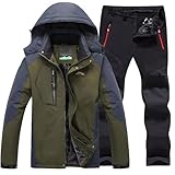 OBiQuzz Herren Anzug Schalkragen Jacke Hose Set Herren Outdoorjacke Outdoorhose Funktionsjacke Hose Wanderjacke Wanderhose Kleiderkoffer (Blue, XL)