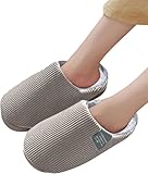 Hausschuhe-Damen-Winter-Lustig, Hausschuhe Damen Winter Plüsch Pantoffeln Herren Warm Filzpantoffeln Frauen Bequeme Filz Slippers Unisex Flauschige Hüttenschuhe