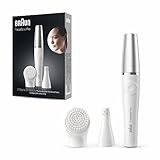 Braun FaceSpa Pro Beauty Set mit Gesichtsepilierer Damen / Damenbart Entferner, Gesichtsreinigungsbürste, Aufsatz, Haarentfernung und Reinigung, SE910, weiß/silber