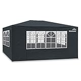 MaxxGarden Partyzelt 3x4m Anthrazit - 12m² Pavillon mit 4 aufrollbaren Seitenwänden - wasserabweisend - UV-Schutz 50 + - Farbauswahl