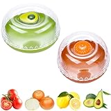 SOONPAM Frischhaltedosen mit Deckel Schüssel für Kühlschrank Aufbewahrungsbehälter für Obst- und Gemüse Avocado-Sparer Zwiebelbehälter 2Pcs