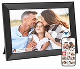 Hesmor 10,1 Zoll Digitaler Bilderrahmen WLAN, 1280x800 HD IPS LCD-Touchscreen Digitale Bilderrahmen, Automatische Rotation, 32GB Speicher, Teilen Sie Fotos sofort über Frameo von überall, Schwarz