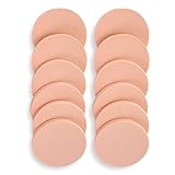 Molain Puderquaste Schwamm 12 Stück runde Form Make-up Beauty Gesicht Blender für flüssige Grundierung Waschen Reinigung Kosmetik Applikatoren (12 Stück Hautfarbe)