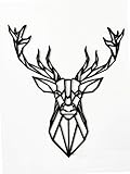 Pet-Jos Hirsch 50 cm Wanddeko Holz Hirschköpfe Deko Wanddekoration Deer Wooden Wall Decoration Wall Art Geometrische Ornamente Minimalistische Wandkunst Hängende Dekoration