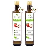 GreatVita Bio Apfelessig, naturtrüb & ungefiltert mit Essigmutter, (2 x 500 ml)