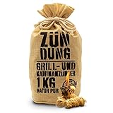 ZÜNDUNG Grill- und Kaminanzünder 1 kg Holzwolle Wachs, 100% nachhaltige Bio Grillanzünder Holzwolle, Feueranzünder, Holzanzünder (Grill-, Kamin- & Ofenanzünder)