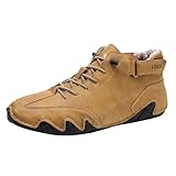 Barfußstiefel für Herren, hohe Stiefel, Outdoor, All-Terrain, minimalistische Schuhe, atmungsaktiv, rutschfest, lässig, Barfußschuhe zum Wandern, Fahren, Chukka-Stiefel, lässiger Schnürschuh, coffee,