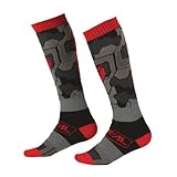 O'NEAL | Mountainbike Motocross Socken | MTB Downhill Freeride | Schweißabsorbierend, Verstärkter Fersen & Sohlenbereich | Pro MX Camo V.22 Socken | Unisex | Erwachsene | Schwarz Rot | One Size