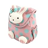 Xinyanmy Süße Kaninchen Babyrucksack Kinderrucksack für Baby Mädchen Kleinkinder 1-3 Jahre im Kindergarten (Rosa)