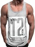 Herren Tanktop Tank Top Tankshirt T-Shirt mit Print Unterhemden Ärmellos Weste Muskelshirt Stringer Fitness… Grau