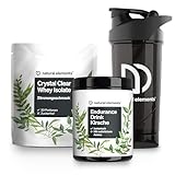 Ausdauer Premium Set – Crystal Clear Whey Isolate Zitronengeschmack – Endurance Drink Kirsche – Tritan Shaker – hochdosiert – in Deutschland produziert & laborgeprüft