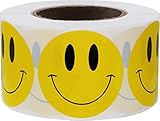 LATRAT 1 Rollen Smiley Aufklebern Rollen, 25mm Happy Aufkleber Sticker Dot Teachers Record Reward Stickers