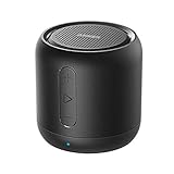 Anker Soundcore mini Bluetooth Lautsprecher mit 15 Stunden Spielzeit, Fantastischer Sound, 20 Meter Bluetooth Reichweite, FM Radio und intensiver Bass(Schwarz)