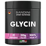 Bandini® GLYCIN Pulver | 100% reines L-Glycin Aminosäure - Glycine Powder in Premium Qualität mit Messlöffel | Alternative zu Kapseln | Für Gelenke & Schlafverbesserung | Ohne Zusätze, Vegan | 310 g