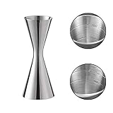 Cocktail Messbecher, 304 Messbecher aus Edelstahl, Integrierte Waage, Cocktail Jigger Dual Spirit Measure Cup, Professioneller Barkeeper, Geeignet für Bars und Wohnungen (30/60ml), Silber-