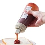 Mihauuke Gewürzspenderflasche, Quetschflaschen für Saucen,350 ml Salatdressing-Spenderflasche | Gewürz-Quetschflasche mit Deckel und Skala für Ketchup, Salat, BBQ-Sauce