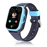 vormor 4G Smartwatch für Kinder,Uhr Telefon für Mädchen Jungen GPS-Smartwatch mit Echtzeit-Position WiFi-Videoanrufnachricht SOS Anti-Lost Touchscreen mit Kamera,Wecker Telefonieren Geschenk,Blau