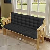 Schaukelsitzkissen für den Innenbereich mit Rückenlehne, überfülltes Bankkissen für 2- und 3-Sitzer-Sofa, weiche Stuhl-Sitzmatte für Möbel, Zweisitzer, 100 x 100 x 8 cm, Schwarz