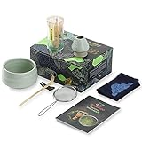 TEANAGOO Japanisches Teeset, Matcha-Schneebesen-Set, Matcha-Schale Bambus-Matcha-Schneebesen (Chasen), Schaufel (chashaku), Matcha-Schneebesenhalter, Teezubereitungsset. N6, Matcha-Tee-Set…