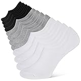 YOJOOM Sneaker Socken Herren 39-42 43-46, Füßlinge Sneakersocken mit Rutschfest Silikon Laufsocken Kurze Socken Herren Unsichtbar (43-46, Gemischte)