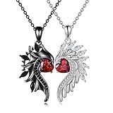 VENACOLY Paare Halskette Sterling Silber Ihn und Ihn Passende Halskette Herz Symbol der Liebe Anhänger Paare Velentines Schmuck Geschenke für Paar Sie Ihn