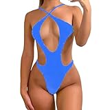 jdstty Damen Badeanzug V Ausschnitt Ausschnitt Vorne Schnürung Hinten Hoher Schnitt Monokini Badeanzug Badeanzug Für Badebekleidung