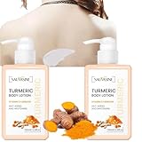 Turmeric Body Lotion,Kurkuma-Körperlotion,Aufhellende Körperlotion zur Feuchtigkeitsversorgung,Kurkuma-Lotion zur Entfernung von Akne, dunklen Flecken,gegen Ungleichmäßigen Hautton (2PC, l)