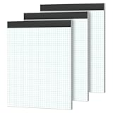 Notizblock Kariert A4 Notizblöcke, 3 Stück Millimeterpapier Block Notizzettel 21,6 x 30 cm Graphikblöcke Schreibblock 4x4 Kariert 70g/m² Rasterpapier Notizblock für Schule Papier Büro - 30 Blatt/Block