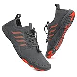 Badeschuhe Wasserschuhe Herren Damen Strandschuhe Barfußschuhe Sommer Schwimmschuhe Aquaschuhe Schnell Trocknen Surfschuhe Grau EU44