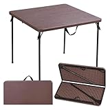 CELOTUS Garten-Klapptisch und Stuhl-Bistro-Set, klappbarer tragbarer Camping-Klapptisch, geeignet for Campingausflüge, Gartenpartys, Grillabende, Picknicks usw(Coffee,One Table)