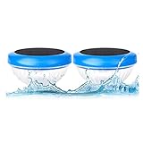 2pcs Solar Schwimmende Pool Licht, LED Poolbeleuchtung Mit Farbwechsel Wasserdicht Teichbeleuchtung Für Garten Deko,Unterwasser Licht, Pool, Teich, Badewanne, Brunnen Licht