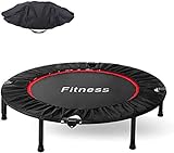 Trampolin Indoor, Trampolin für Kinder Ø 102cm, Trampolin für Erwachsenen, faltbares Fitnesstrampolin, Trampolin Outdoor mit Aufbewahrungstasche, Fitnesstrampolin zum Springen, max. Belastung 130KG